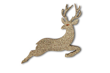 Naklejka premium Christmas ornament deer isolated on white background.