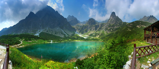 Fototapeta Zielony Staw Kieżmarski - Panorama obraz