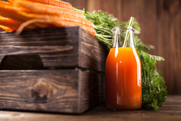Fresh organic carrot juice