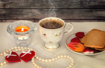 Coffee on Valentine's Day.