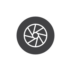 Obraz premium Camera photo lens shutter icon vector, filled flat sign, solid pictogram isolated on white. Symbol, logo illustration.
