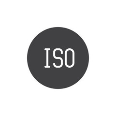 ISO sensitivity photo camera mode icon vector, filled flat sign, solid pictogram isolated on white. Symbol, logo illustration