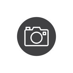 Photo camera icon vector, filled flat sign, solid pictogram isolated on white. Camera symbol, logo illustration.