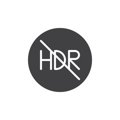 HDR Off mode icon vector, filled flat sign, solid pictogram isolated on white. Symbol, logo illustration.