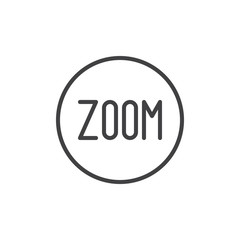 Zoom mode button line icon, outline vector sign, linear style pictogram isolated on white. Manual camera setting symbol, logo illustration. Editable stroke
