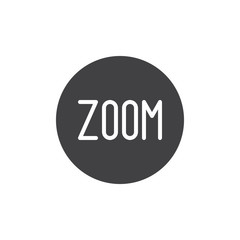 Zoom mode button icon vector, filled flat sign, solid pictogram isolated on white. Manual camera setting symbol, logo illustration.