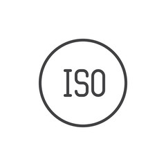 ISO sensitivity photo camera mode line icon, outline vector sign, linear style pictogram isolated on white. Camera manual setting symbol, logo illustration. Editable stroke