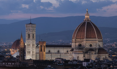 Fototapeta na wymiar Cathedral of Santa Maria del Fiore at night, Florence