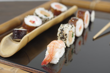 appetizing  portion sushi
