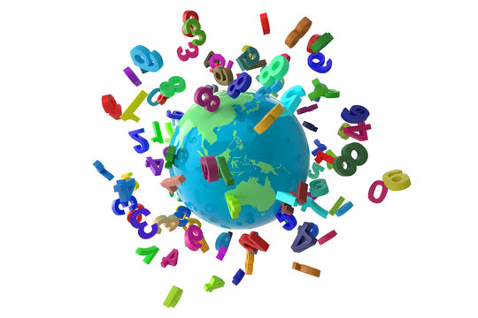 Numbers Globe colorfull
