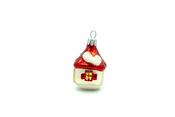Christmas toy vintage house isolated