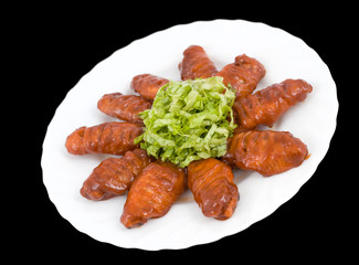 Chinese food. Chicken in starch, clipping path.