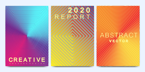 Modern vector template for brochure, leaflet, flyer, cover, catalog, magazine or annual report in A4 size. Bright abstract pattern background with line texture and gradients