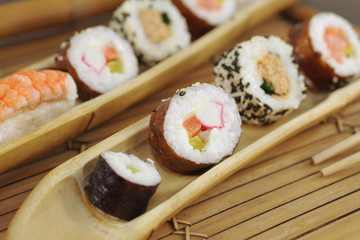 appetizing  portion sushi