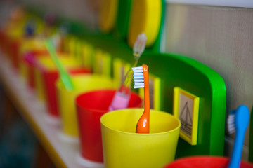 Photo of toothbrush in the kindergarten