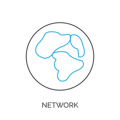 world globe vector thin line icon