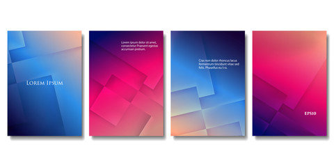 Obraz na płótnie Canvas Set of Vector Geometric Colorful Templates. Abstract Three Dimensional Blocks with Gradient Effect. Applicable for Brochures, Banners, Posters and Fliers.