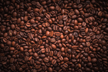 Fototapeta premium Tło ziaren kawy
