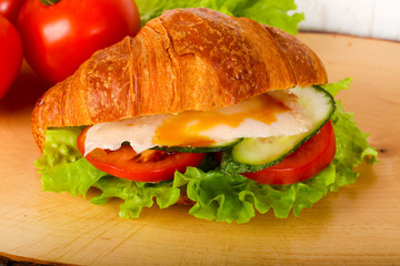 Croissant with chicken