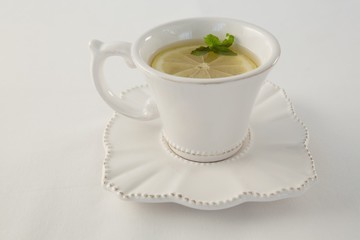 Lemon tea in a cup