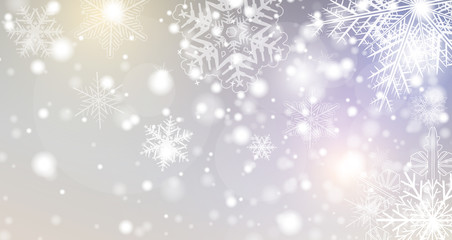 Christmas background with snowflakes, winter snow background,