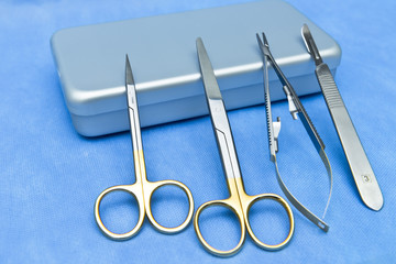 tungsten, tray, needles, fine, wrap, sharp, scalpels, surgeon, sterilized, disinfection, forceps,...
