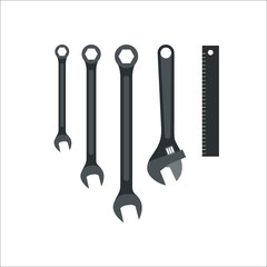 Wrench icon. Vector Illustration