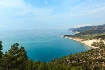 Fototapeta na wymiar Summer sea coast Cala Rosa, Gargano, Puglia, Italy