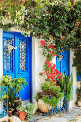 Fototapeta na wymiar Traditional blue doors in Sidi Bou Said.