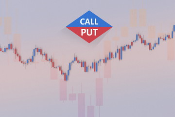 Market chart with color stock bars. 3D illustration