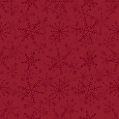 Simple seamless pattern with snowflakes.