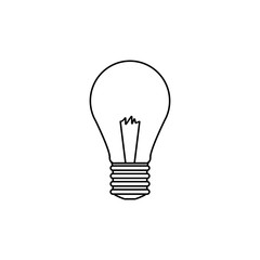 Light Bulb line icon. Lighting Electric lamp. Isolated on white background. Idea sign, solution, thinking concept. Flat style.