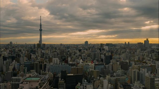 Timelapse of Tokyo Sky Tree in Tokyo, Japan