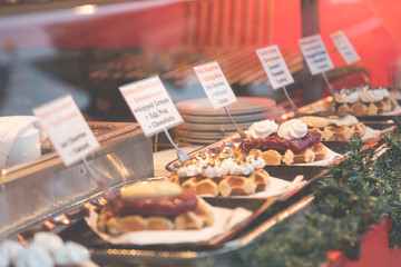 Belgium waffles at german christmas market.