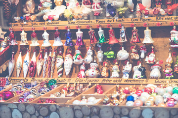 Christmas decorations on the market in Berlin, Germany.
