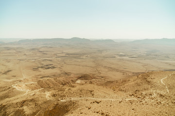 Fototapeta na wymiar Israel landscape of negev desert full of sand, stones and mountains