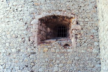 Fototapeta na wymiar The prison bar in the old castle