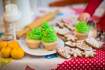 gingerbread cookies on a Christmas table
