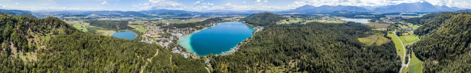 Fototapeta na wymiar Drone view on lake Klopeiner See, Austria