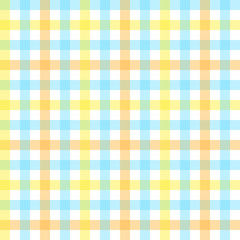 Checkered seamless pattern. Abstract geometric wallpaper of the surface. Pastel colors. White, yellow and blue stripes