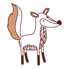 fox cartoon in color sections silhouette vector illustration