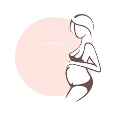 Sporty fit woman in the gym. Picture of a beautiful sexy girl with dumbbells in her hands. Vector illustration of a graphic outline silhouette