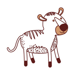 tiger cartoon in color sections silhouette vector illustration