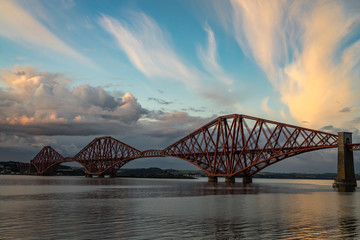 Fototapeta premium The Forth Rail Bridge crossing between Fife and Edinburgh, Scotland