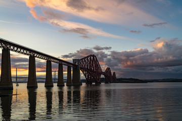 The Forth Rail Bridge crossing between Fife and Edinburgh, Scotland