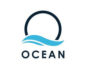 Line Art Wave Water Ocean Company Logo 