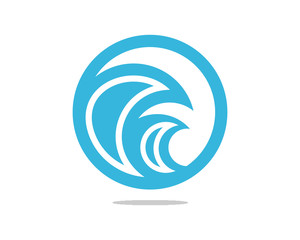 Classic Circle Wave on the Ocean Modern Logo Symbol Generic