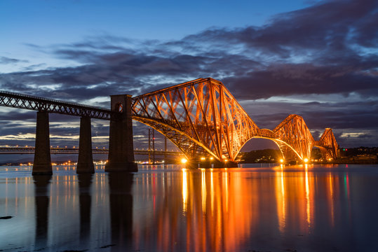 The Forth Rail Bridge crossing between Fife and Edinburgh, Scotland