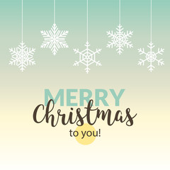 Merry Christmas greeting card. Beautiful festive calligraphy typography illustration xmas