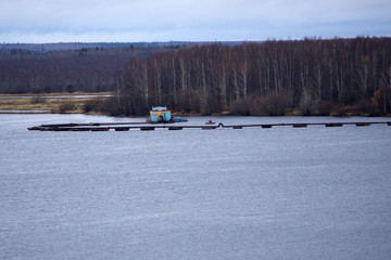 Fish farm in the sea